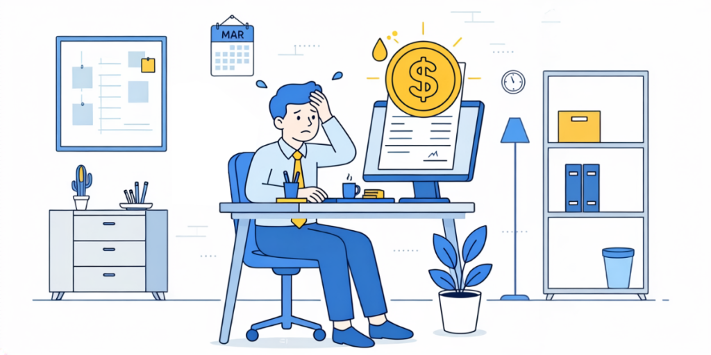 Business owner calculating business start-up costs and planning a start-up budget.